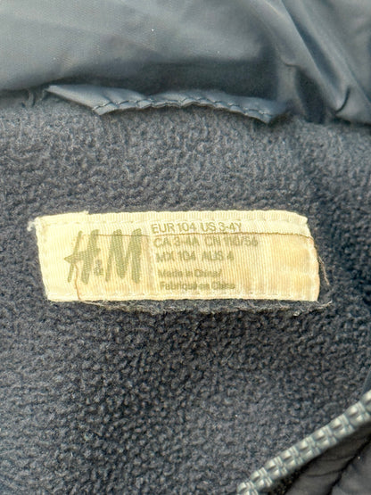 H&M Navy Puffer Hooded Jacket 3-4Y