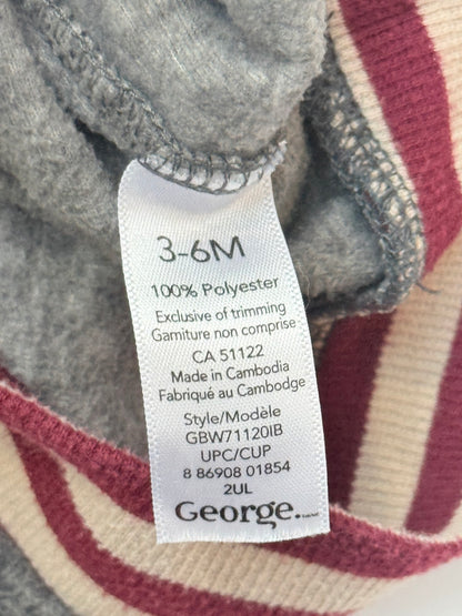 George Baby Grey Striped Sweater 3-6M