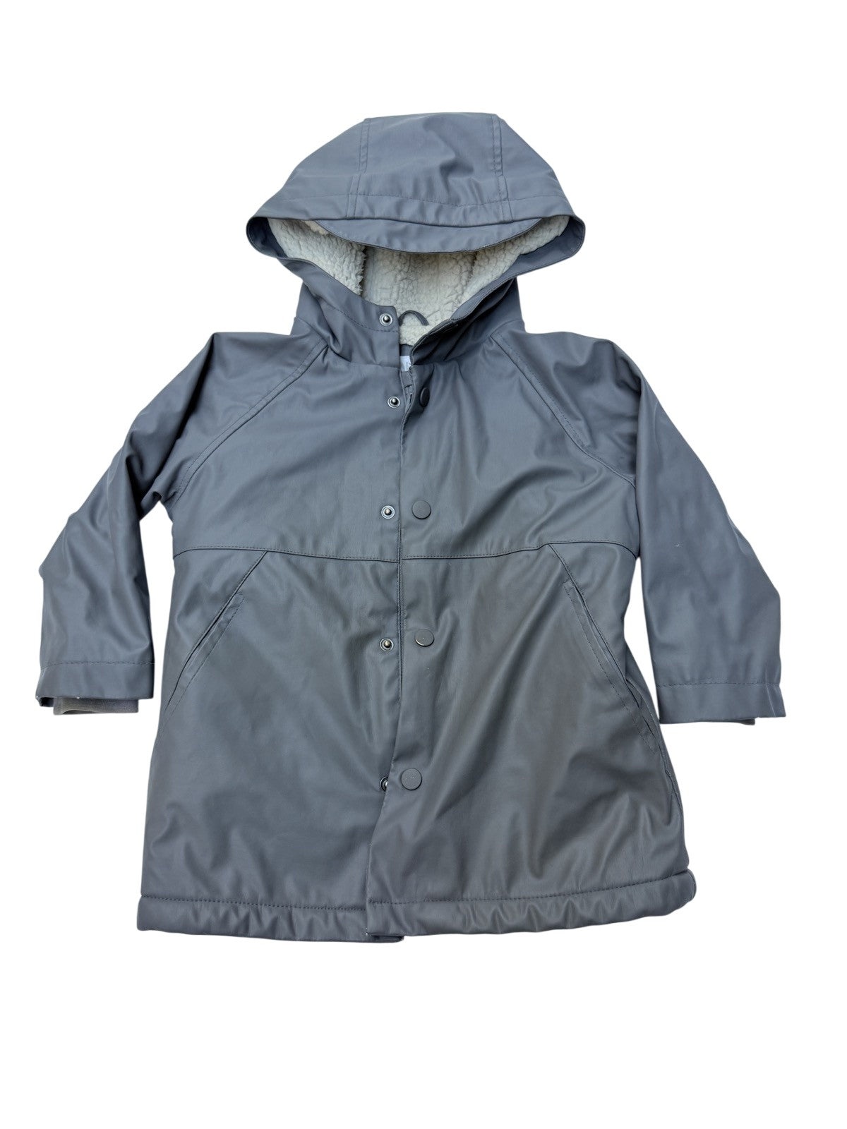 Zara Gray Sherpa Lined Rain Jacket 18-24M