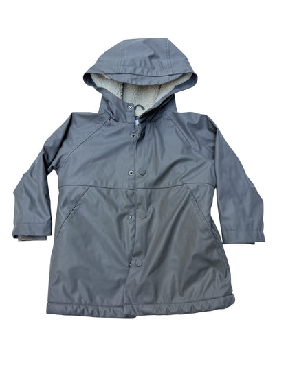 Zara Gray Sherpa Lined Rain Jacket 18-24M