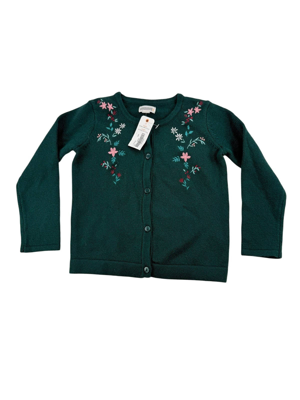 NWT - Gymboree Baby Green Embroidered Cardigan 2T