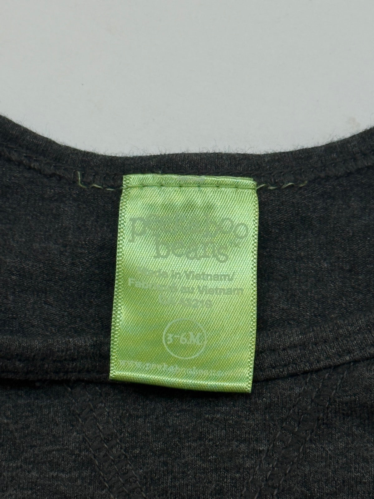 Peekaboo Beans Gray Long Sleeve T-Shirt 3-6M