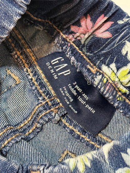 Gap Denim Floral Print Jean Leggings 3T