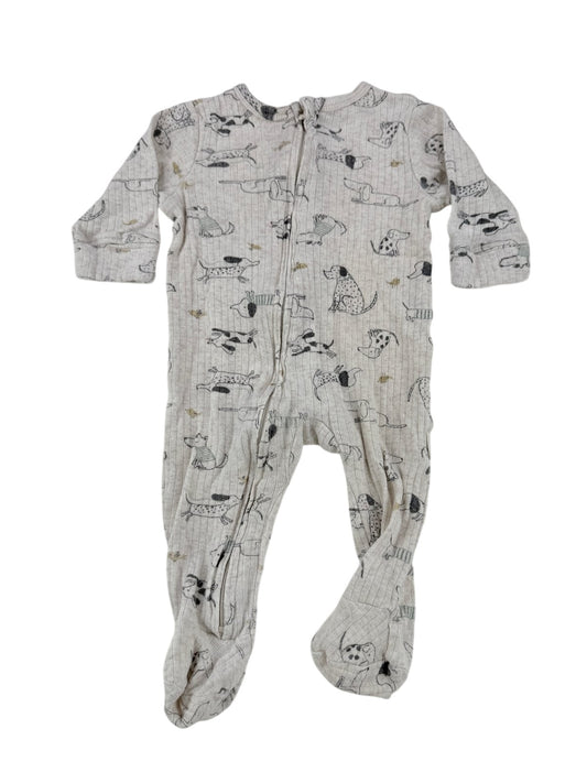 Rabbit & Bear Dog Print Sleeper 3-6M
