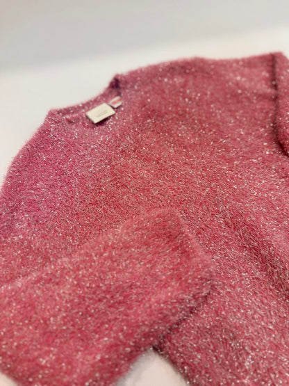 Zara Pink Sparkle Fuzzy Sweater 4-5Y