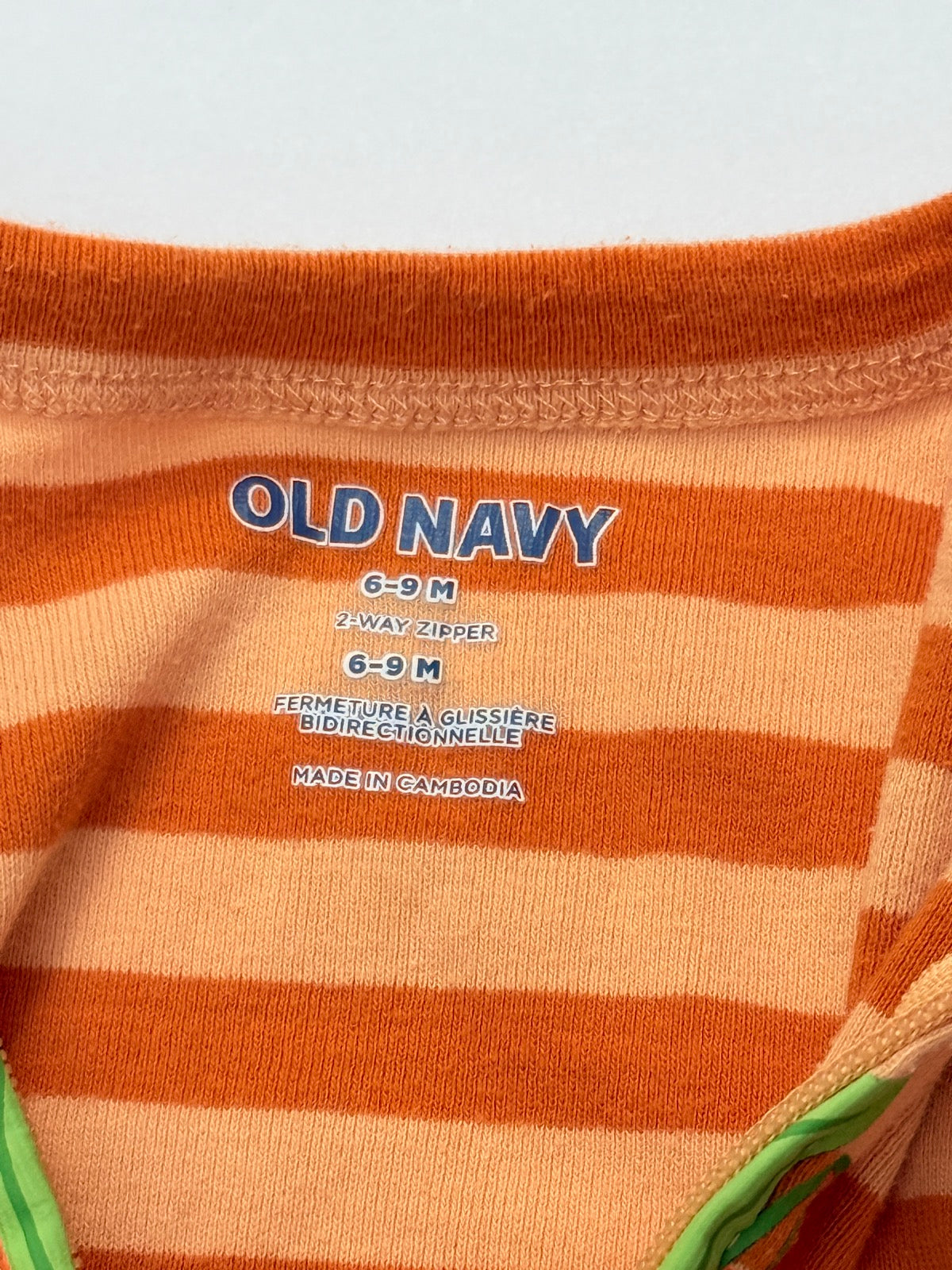 Old Navy Pumpkin Striped Footed Sleeper 6-9M