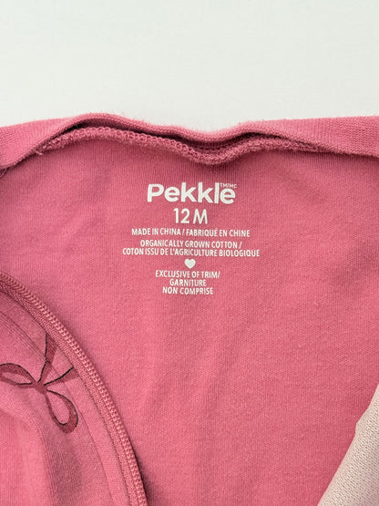 Pekkle Bow Print Footed Sleeper 12M
