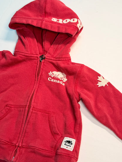 Roots Canada Red Zip Hoodie 18-24M