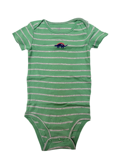 Carter's Green Striped Dino Bodysuit 24M