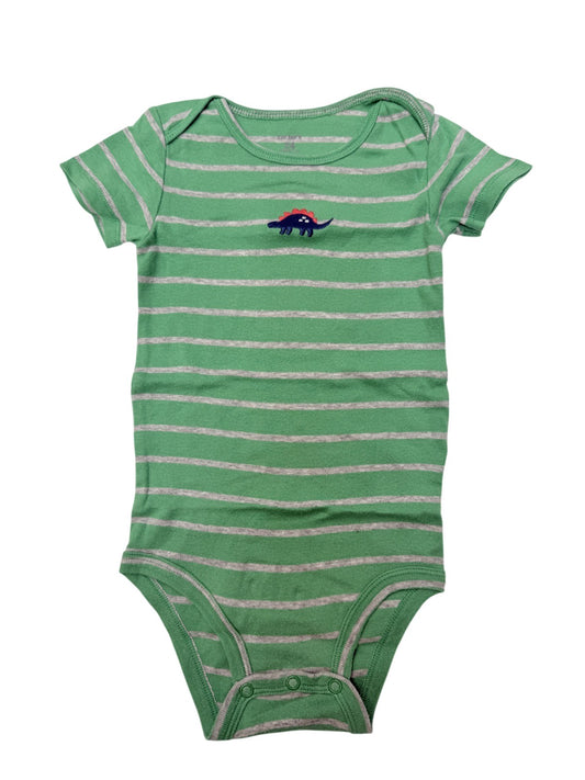 Carter's Green Striped Dino Bodysuit 24M