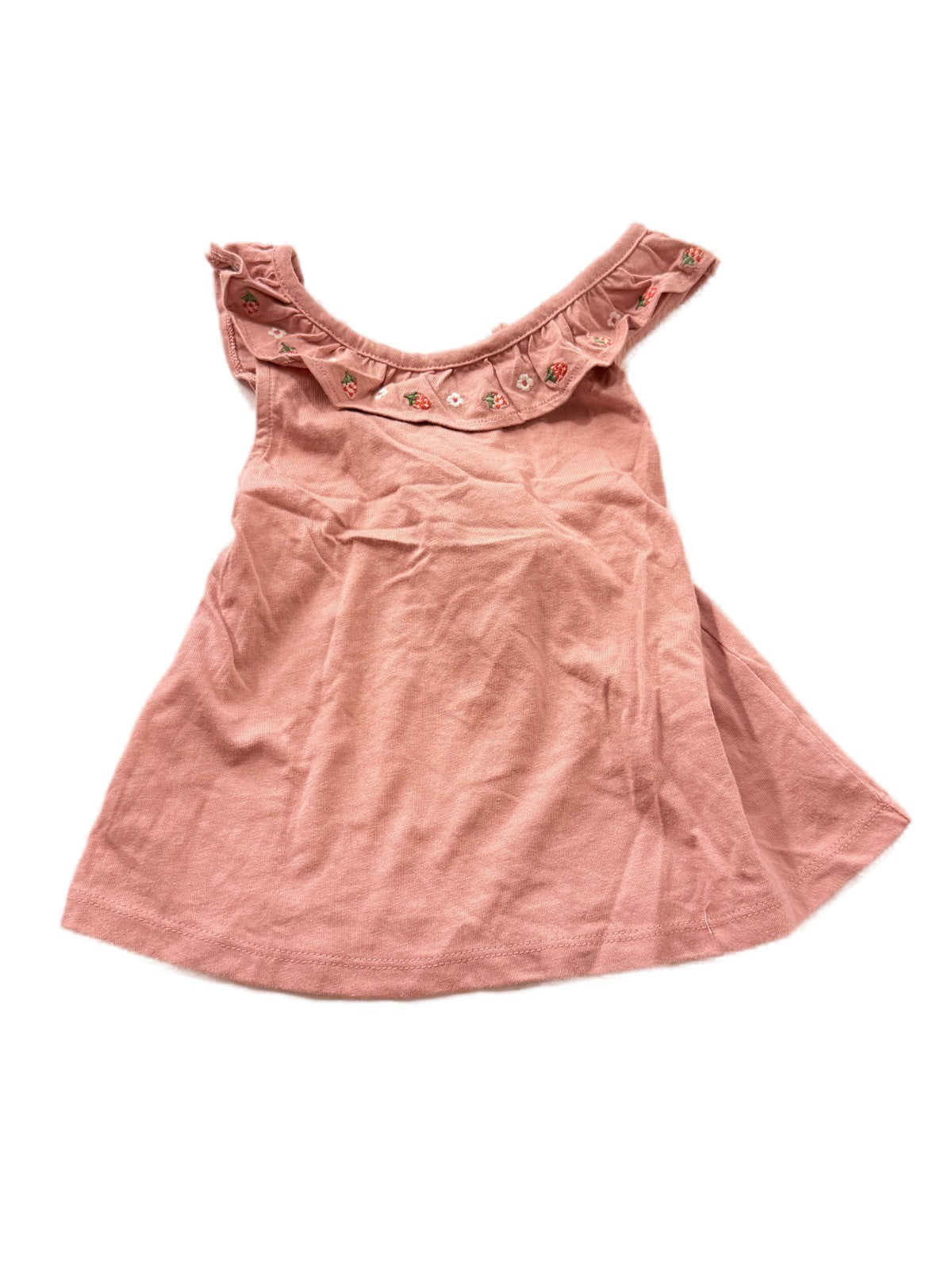 Boden Pink Ruffle Strawberry Tank Top 5-6Y