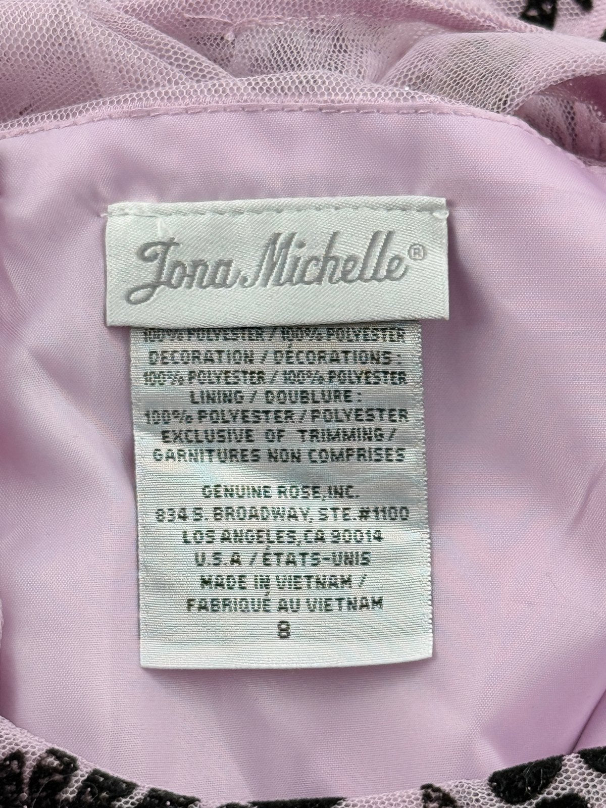 Jona Michelle Lavender Floral Flocked Dress Size 8
