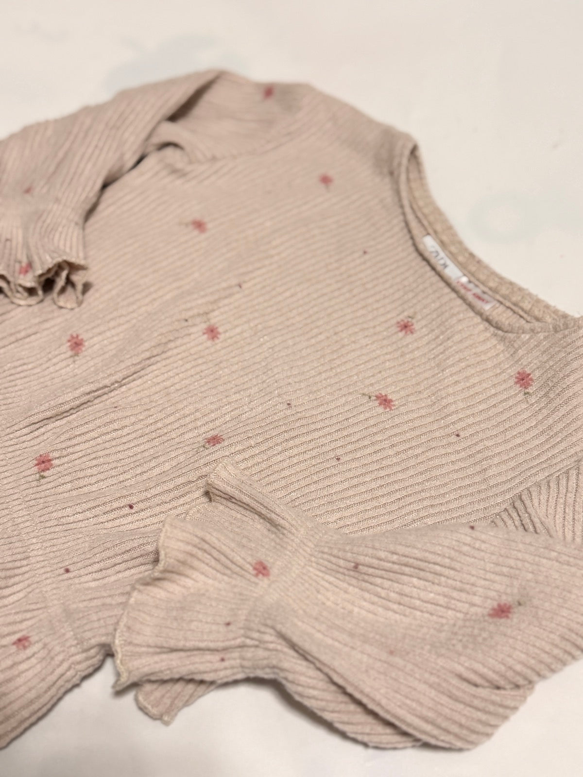 Zara Ribbed Floral Top 9-12m