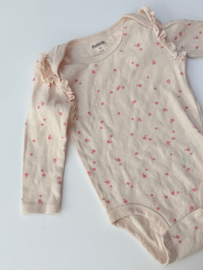 Pekklé Floral Pink Pointelle Bodysuit 9M