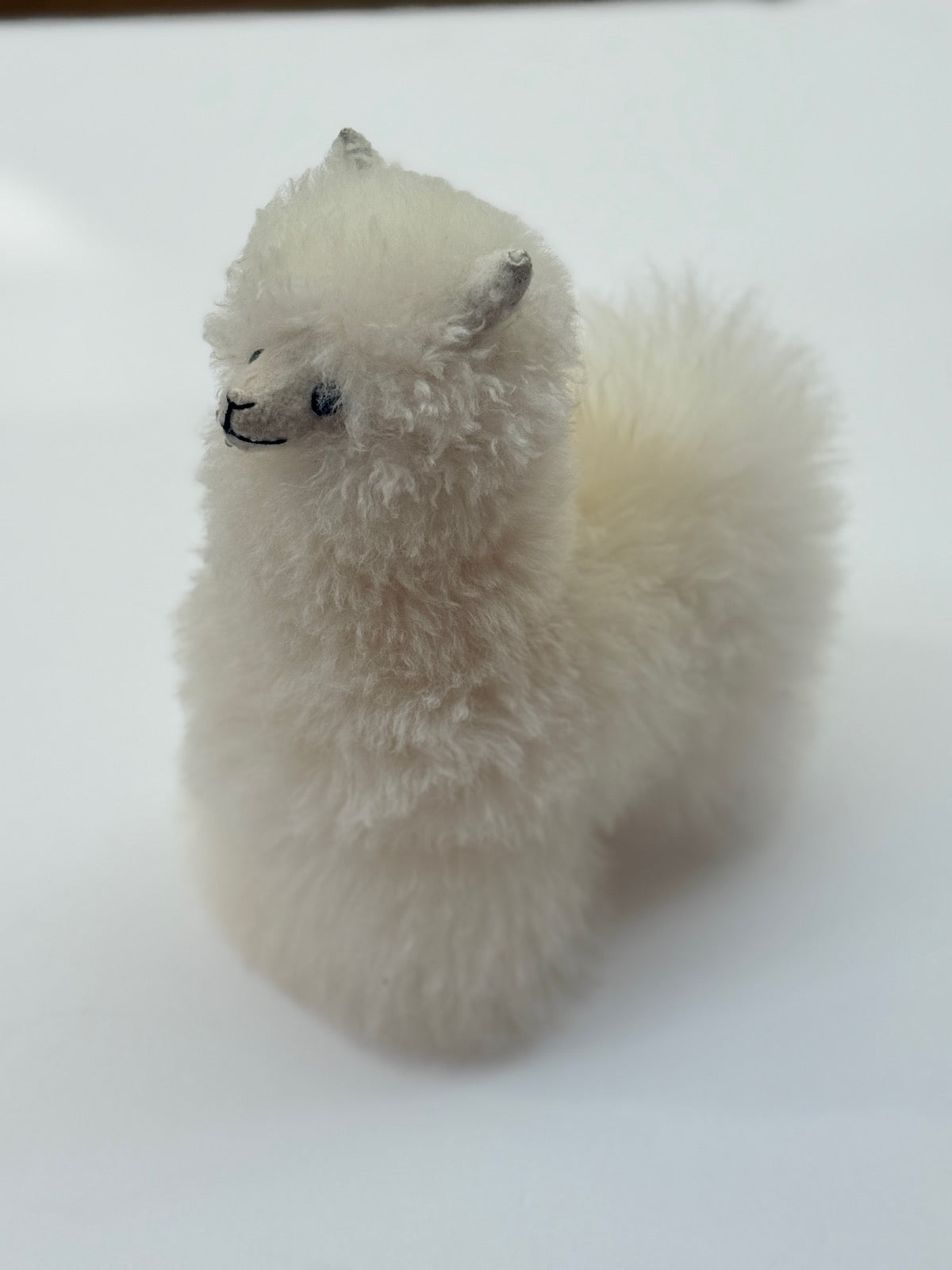 Soft Real Alpaca Fur White Fluffy Llama Stuffed Animal