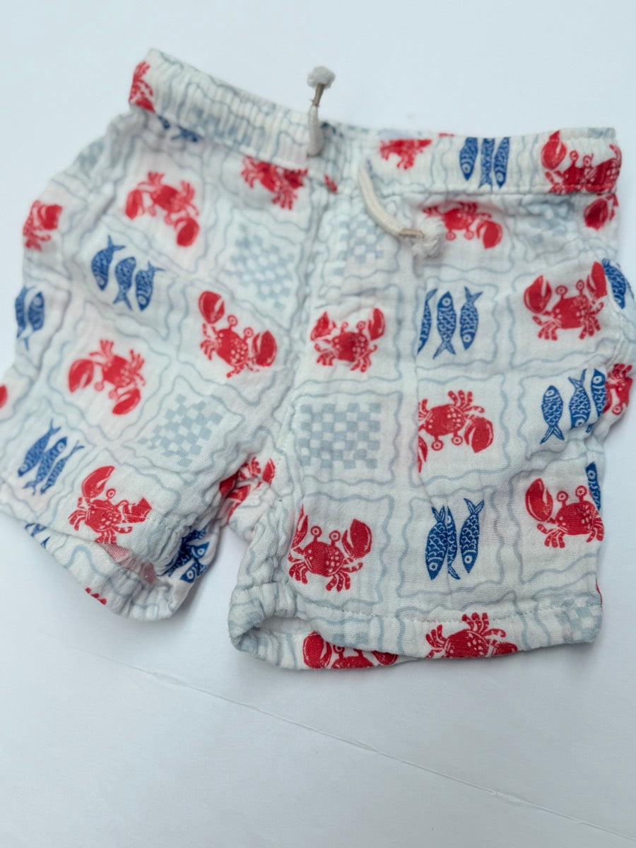 Old Navy Lobster Print Shorts 12-18M