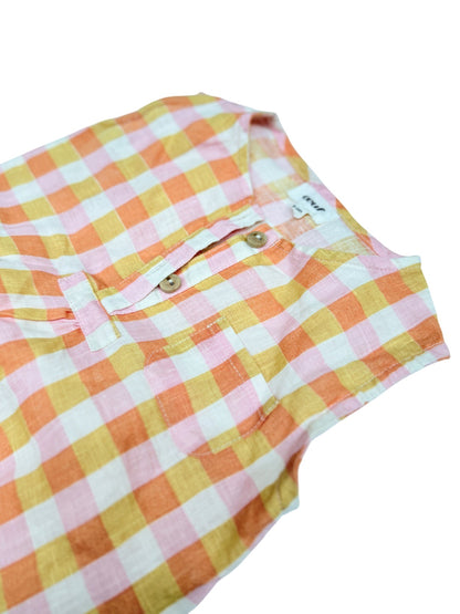 Oeuf Gingham Linen Shirt 18-24M