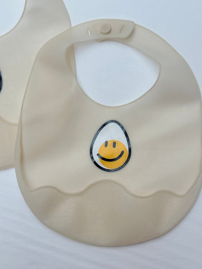 Egg Smiley Silicone Baby Bibs Set of 2