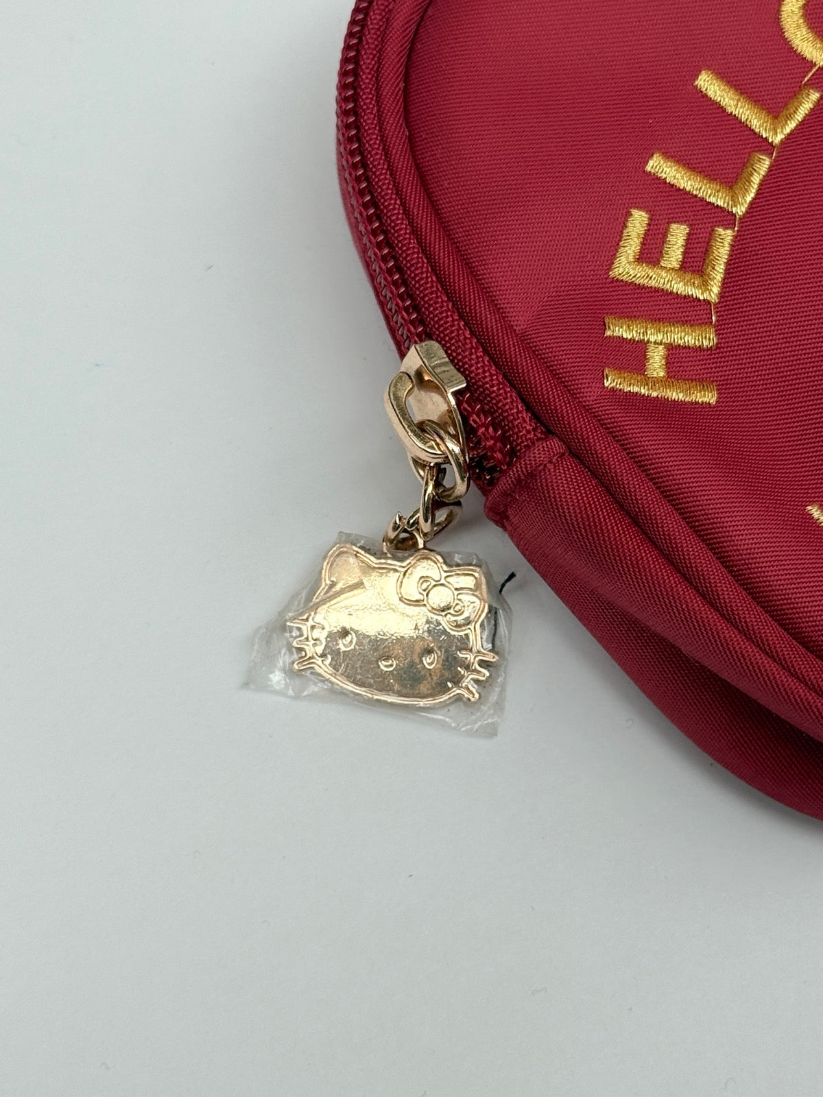 Hello Kitty Burgundy Zip Coin Pouch