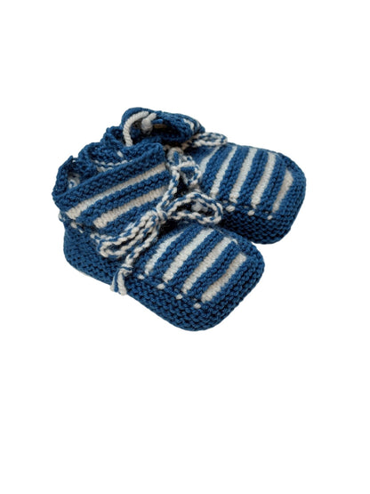 Handmade Knit Striped Baby Booties 0-6m