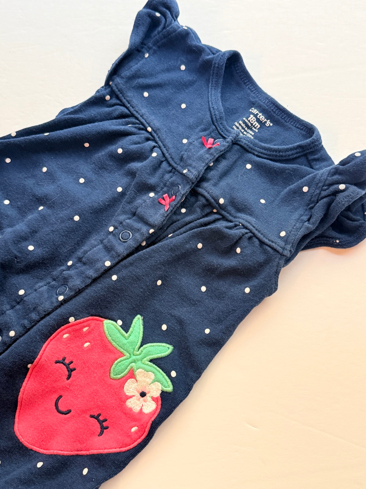 Carter's Navy Strawberry Romper 18m