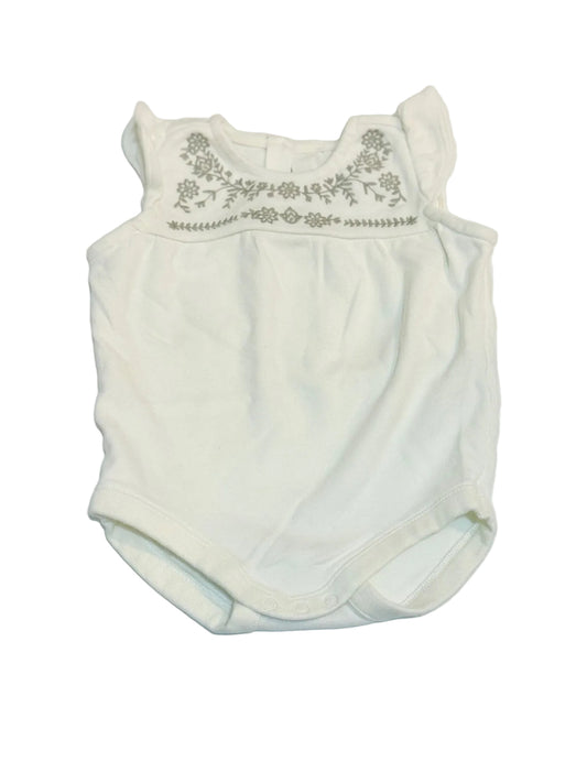 Gymboree Ivory Floral Embroidered Bodysuit 3-6m
