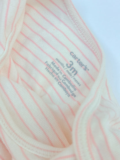 Carter's Pink Stripe Long Sleeve Bodysuit 3m