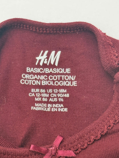 H&M Organic Cotton Bodysuit 12-18M