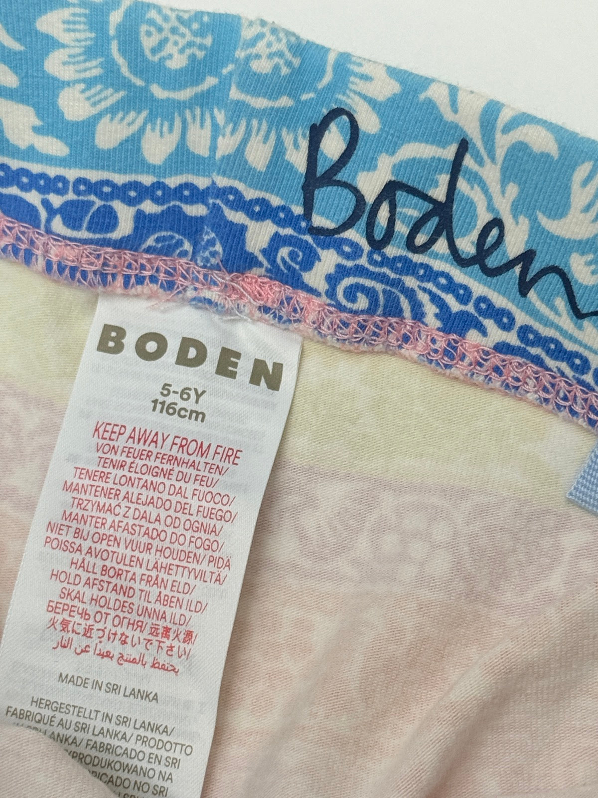 Boden Floral Stripe Print Leggings 5-6Y