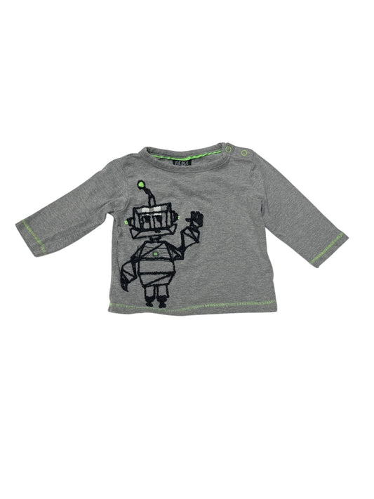 Fierce Frank Gray Robot Long Sleeve T-Shirt 6-9M