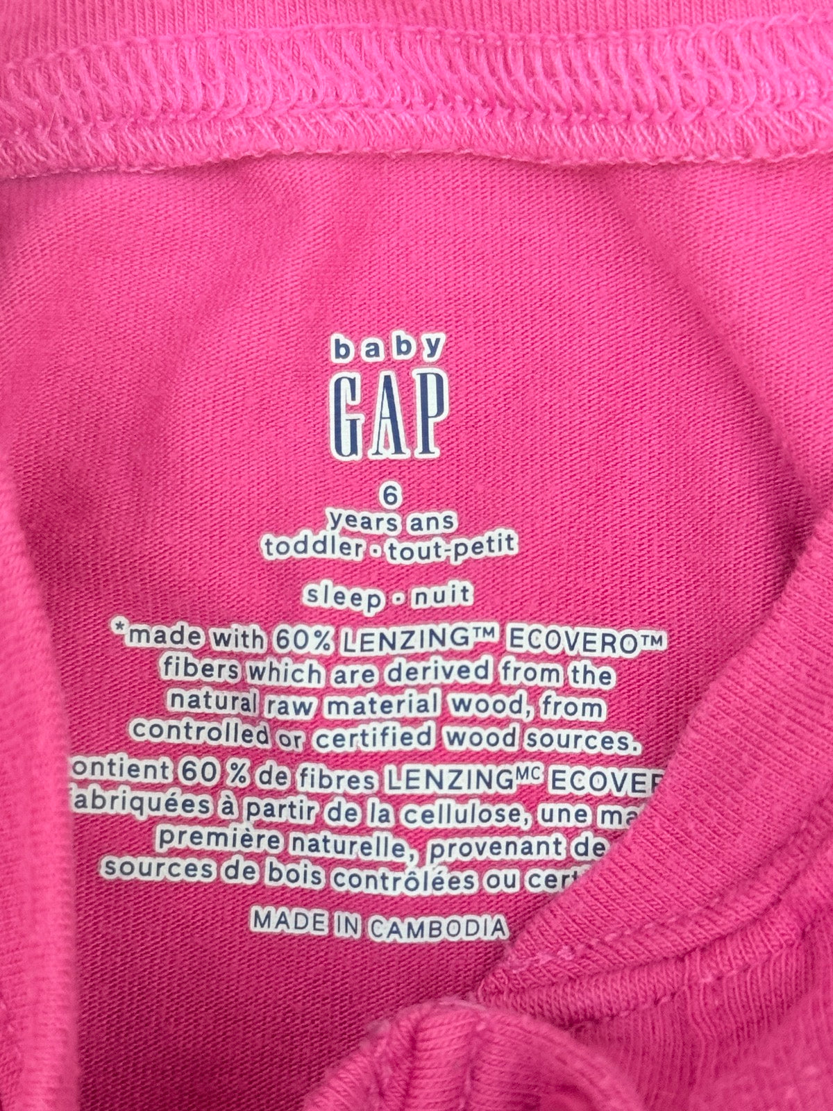 Baby Gap Pink Pajama Set Size 6