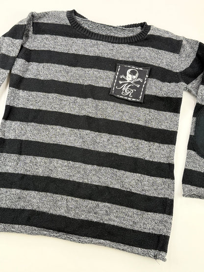 Striped Skull Patch Sweater