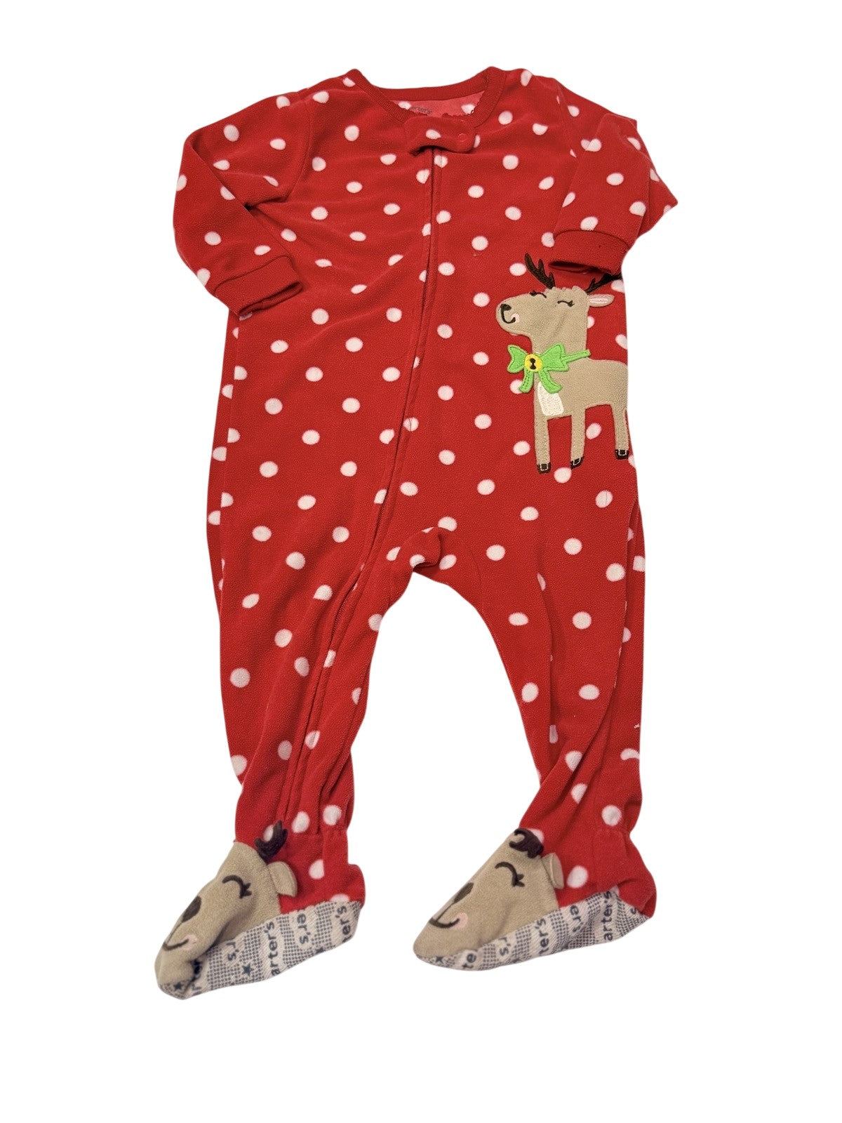 Carter's Christmas Reindeer Footed Sleeper 12M