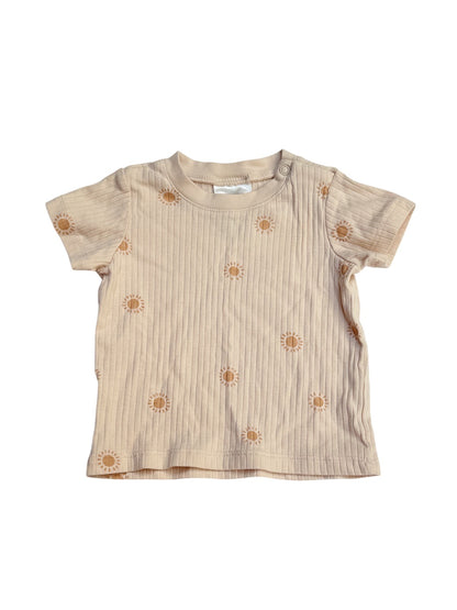 H&M Sun Print Ribbed Baby T-Shirt 3M