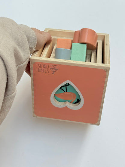 Studio Circus Wooden Stacking Cubes Shape Sorter