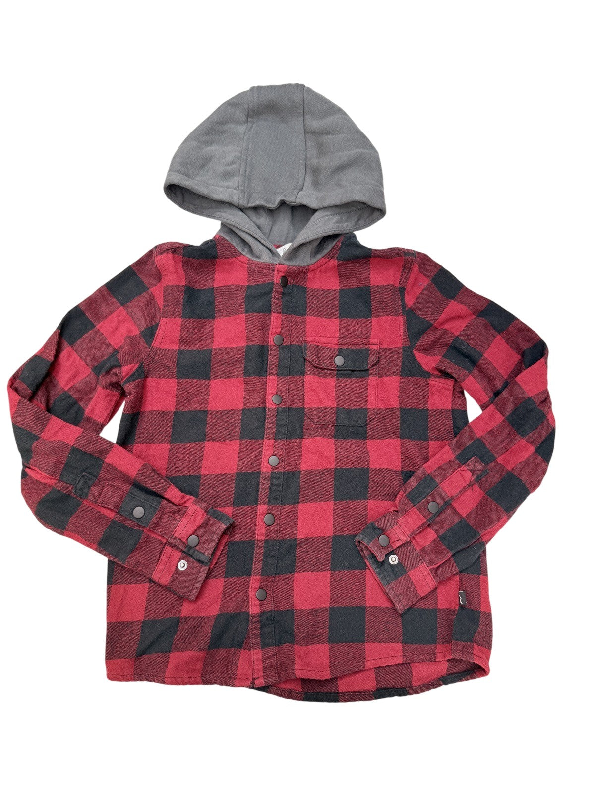 Ripzone Boys Hideout Hooded Plaid Shirt M 10-12Y
