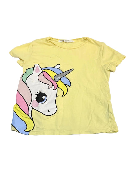 H&M Yellow Unicorn T-Shirt 4-6Y