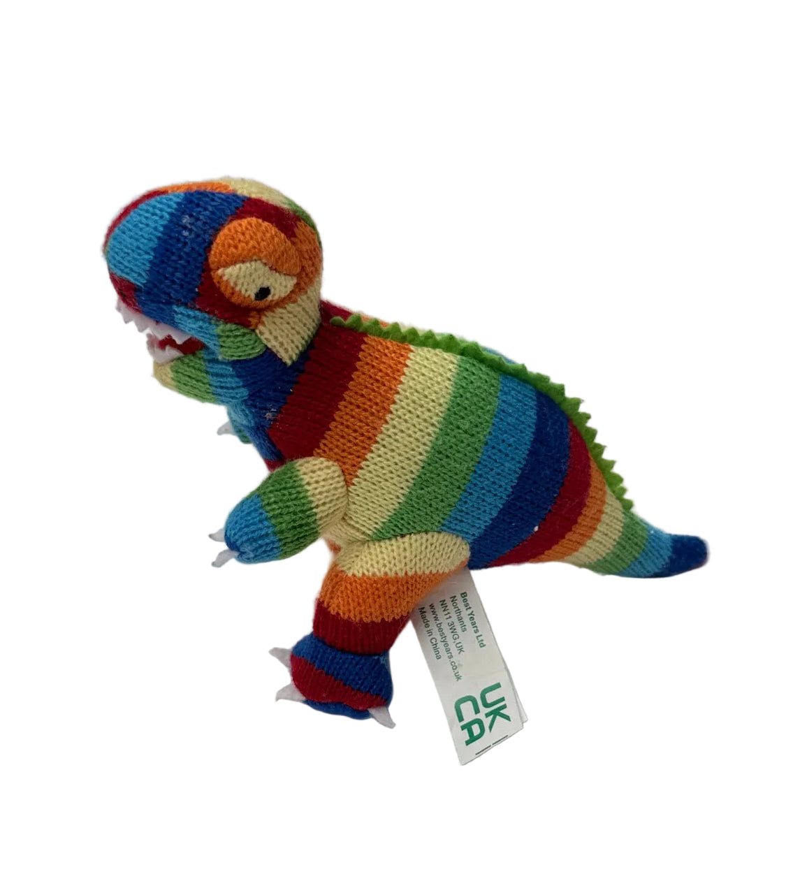 Best Years Knitted Rainbow Dinosaur Toy