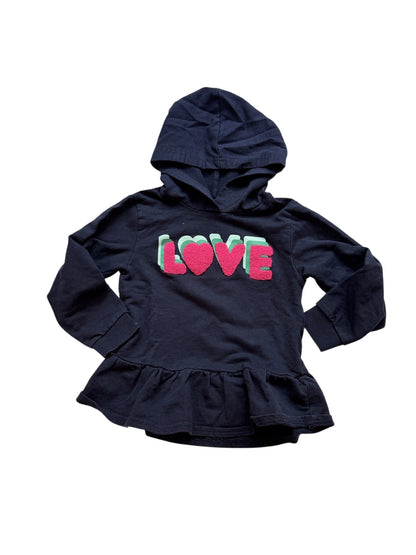 George Navy Love Hoodie Ruffle 3T