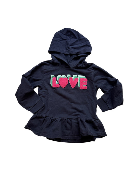 George Navy Love Hoodie Ruffle 3T