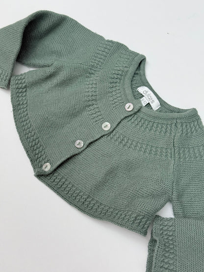 Dulces Green Knit Button Cardigan 6-12m