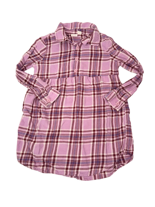 Gap Kids Purple Plaid Flannel Tunic XS (4-5)