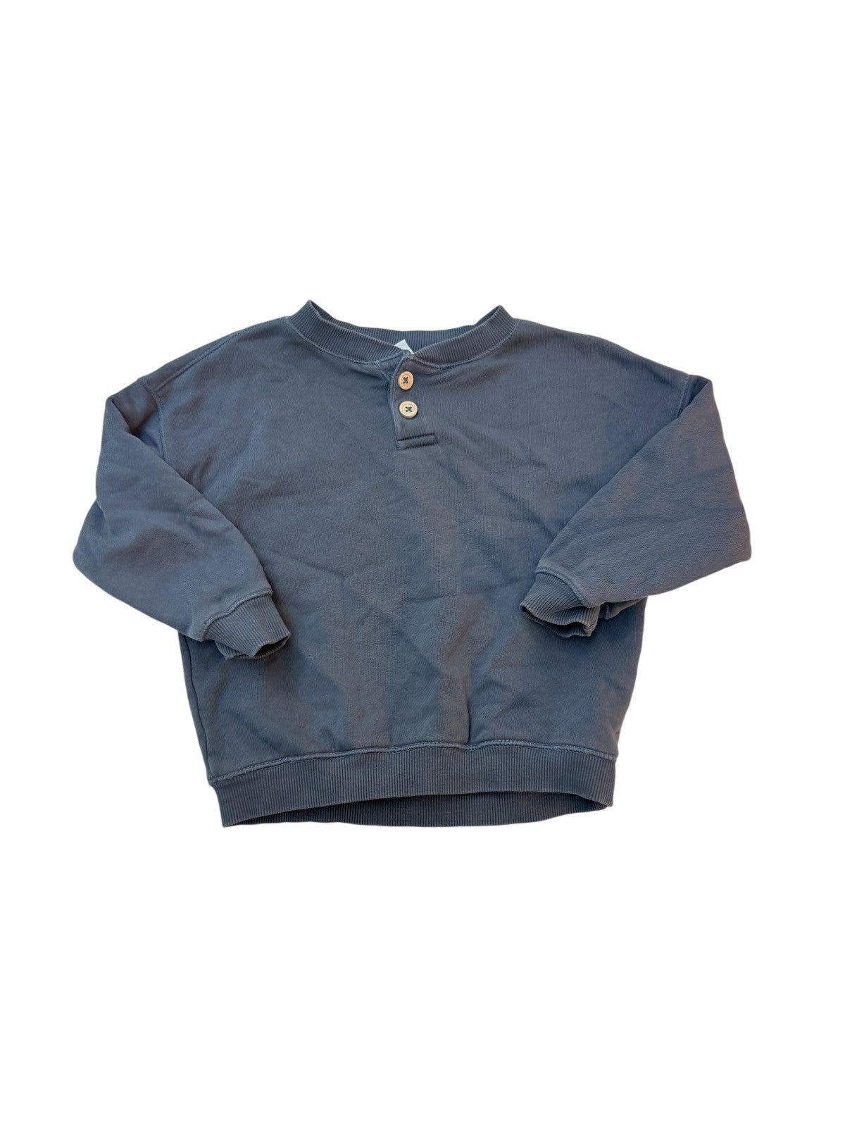Zara Navy Henley Sweatshirt 3-4Y