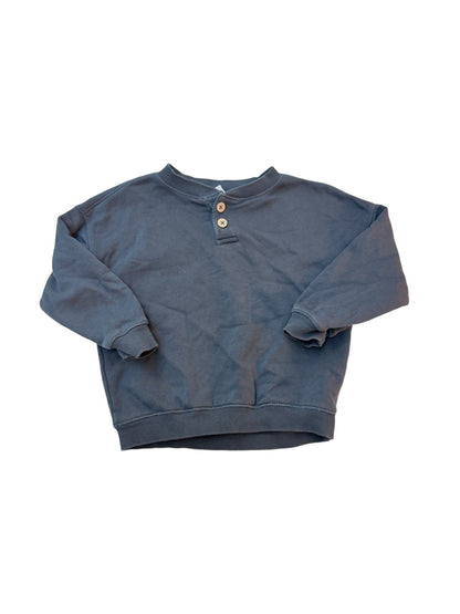 Zara Navy Henley Sweatshirt 3-4Y