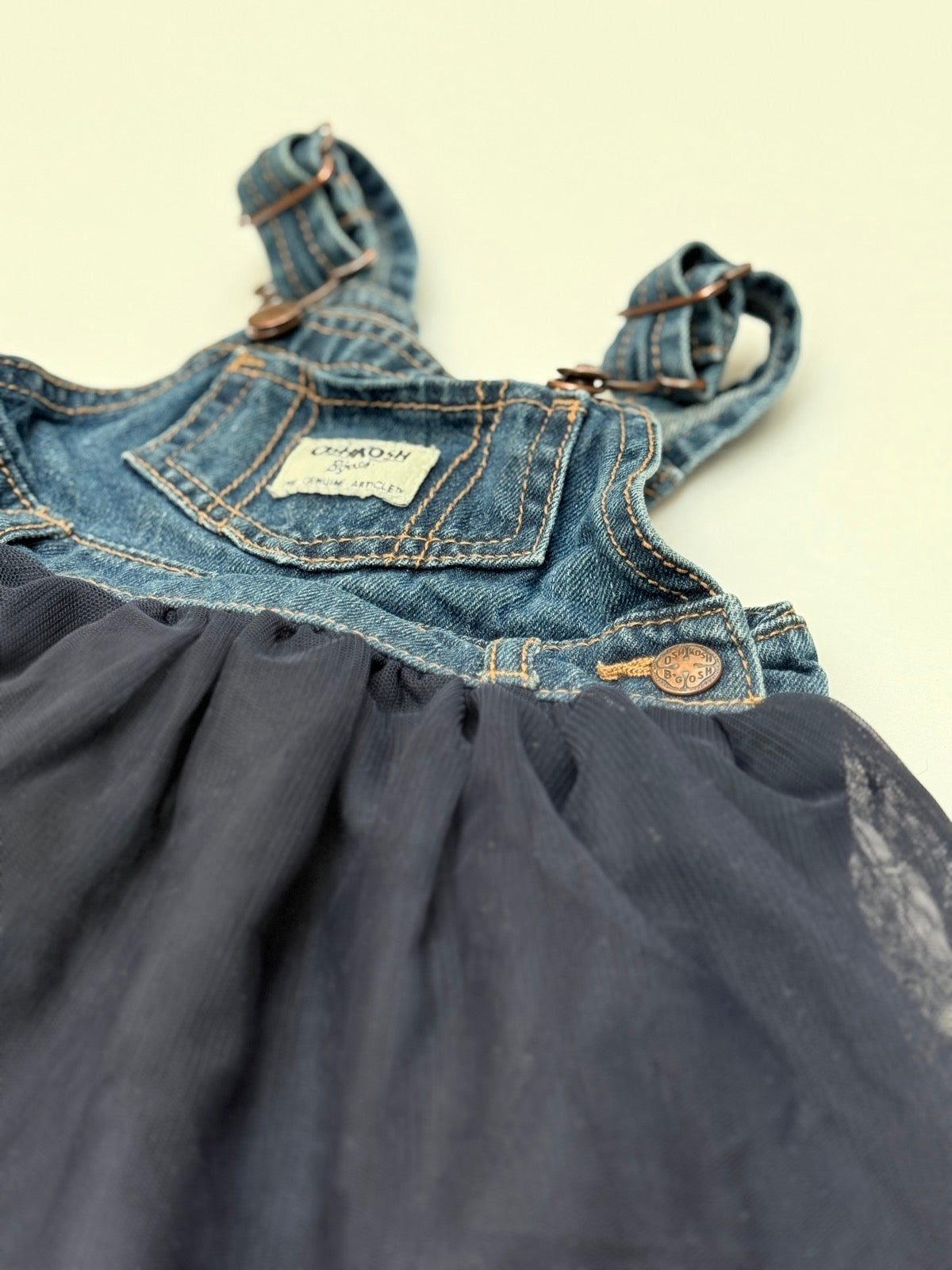 OshKosh B'gosh Denim Tulle Skirtall Dress 9M