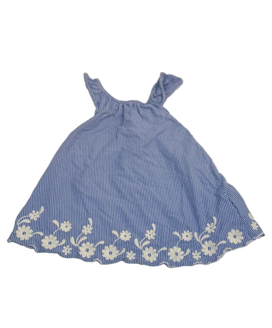 Baby Gap Blue Striped Floral Dress 6-12m