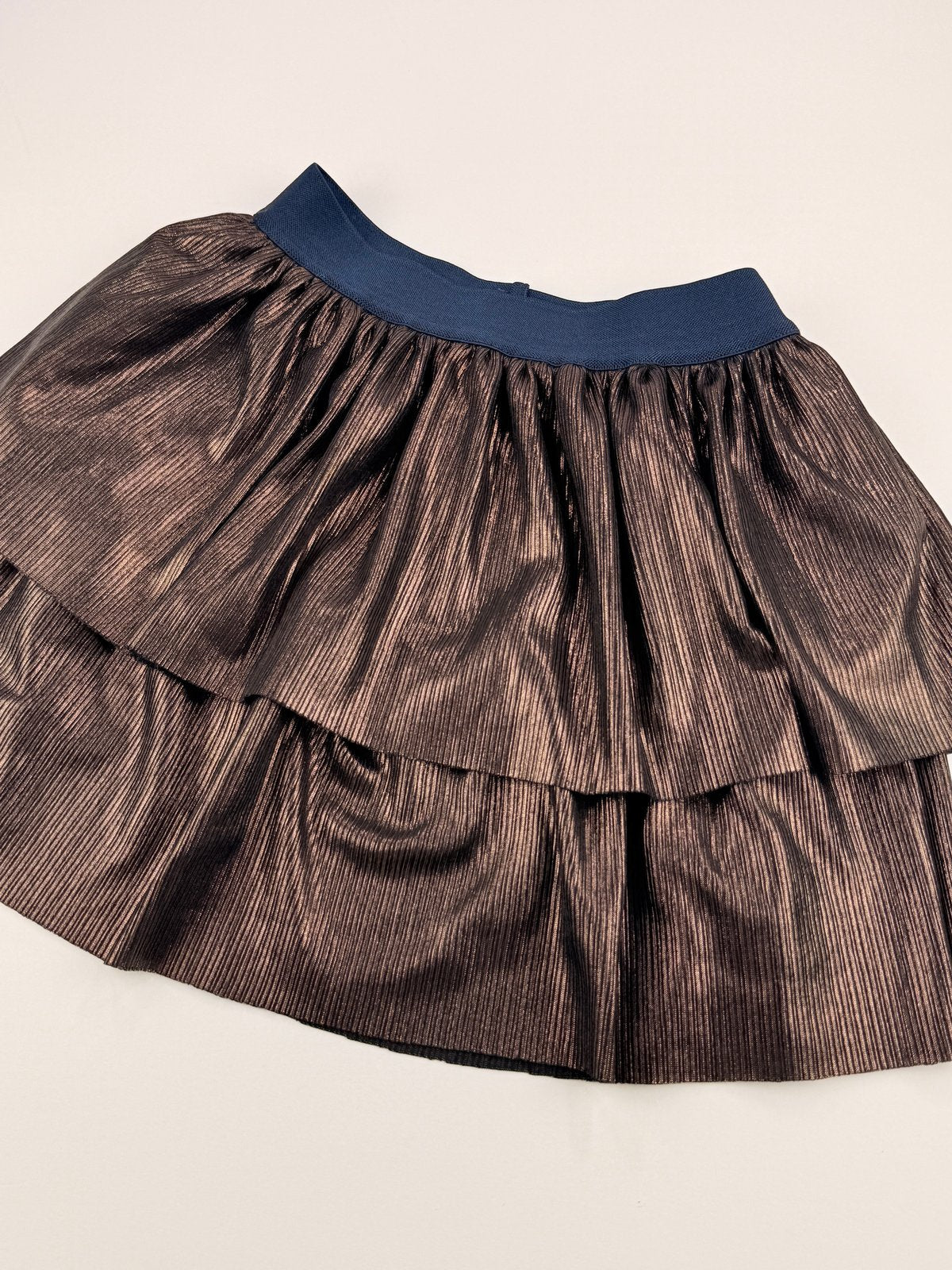 B.Nosy Metallic Bronze Tiered Skirt Size 8
