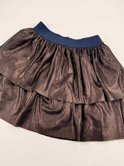 B.Nosy Metallic Bronze Tiered Skirt Size 8