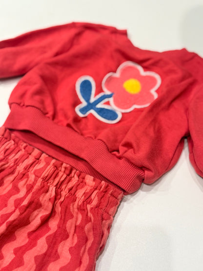 Old Navy Flower Sweatshirt & Pants Set 0-3M