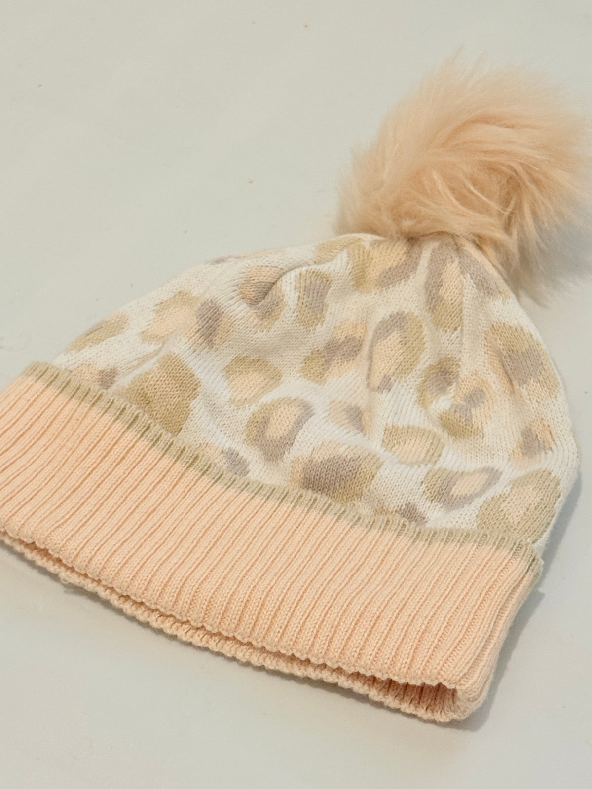 Leopard Print Pom Beanie Hat 24M